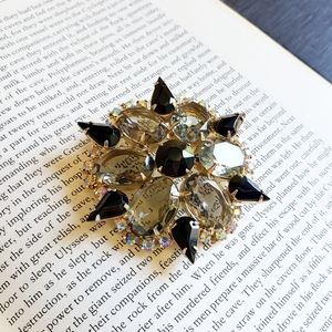 Vintage 80s Rainbow Brooch Clip On Earrings Set